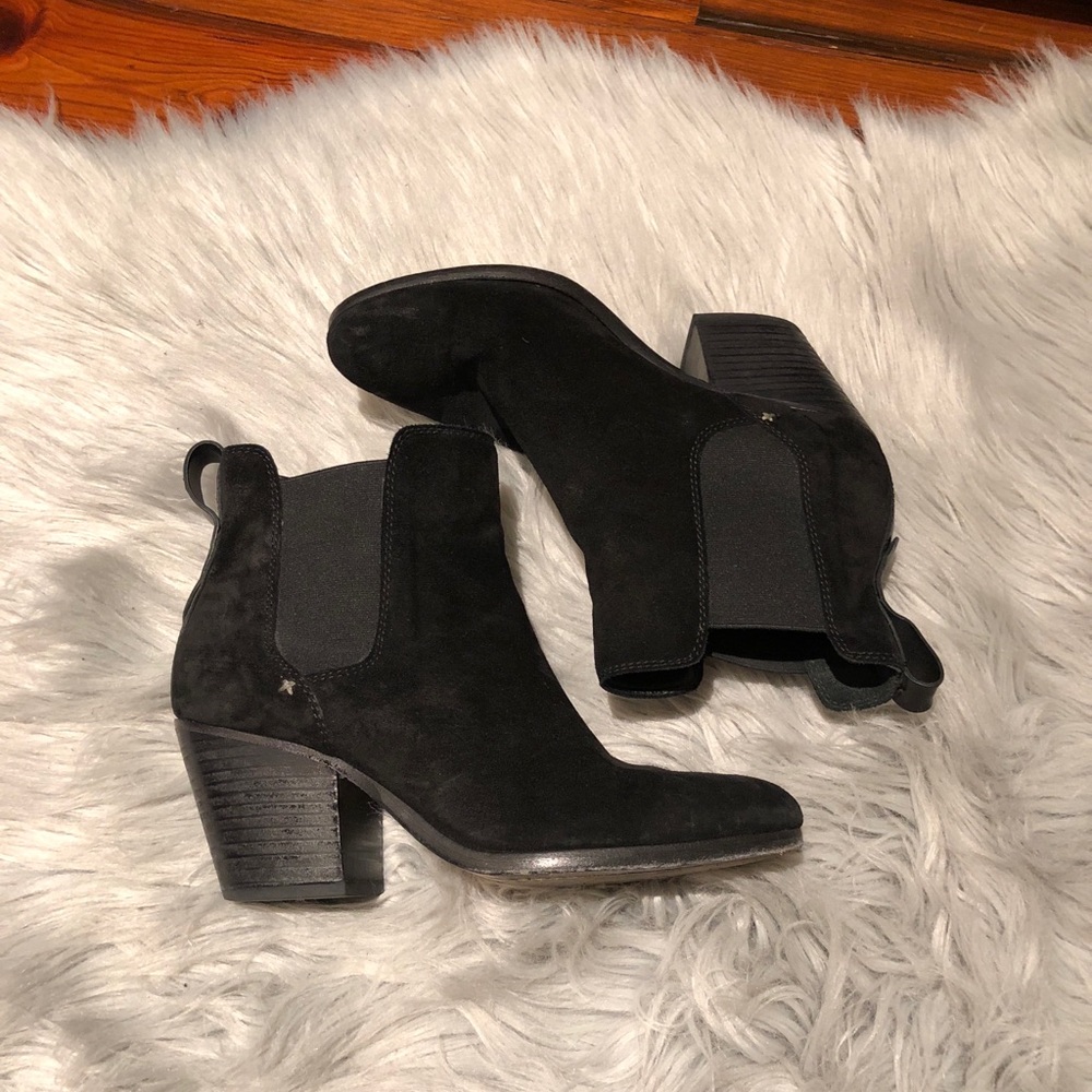Rag & Bone Black Suede Ankle Boots Size 38